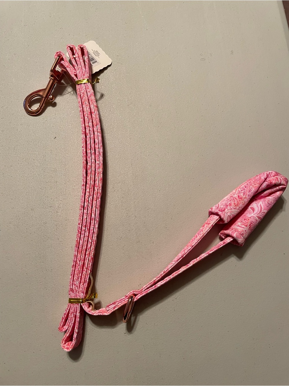 Pink  Paisley Patterned Dog Leash with Padded Handle Simply Southern NWT